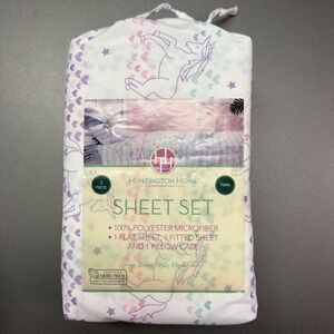 Huntington Home Kids Twin‎ Sheet Set  Unicorn Theme 3 Piece Set New